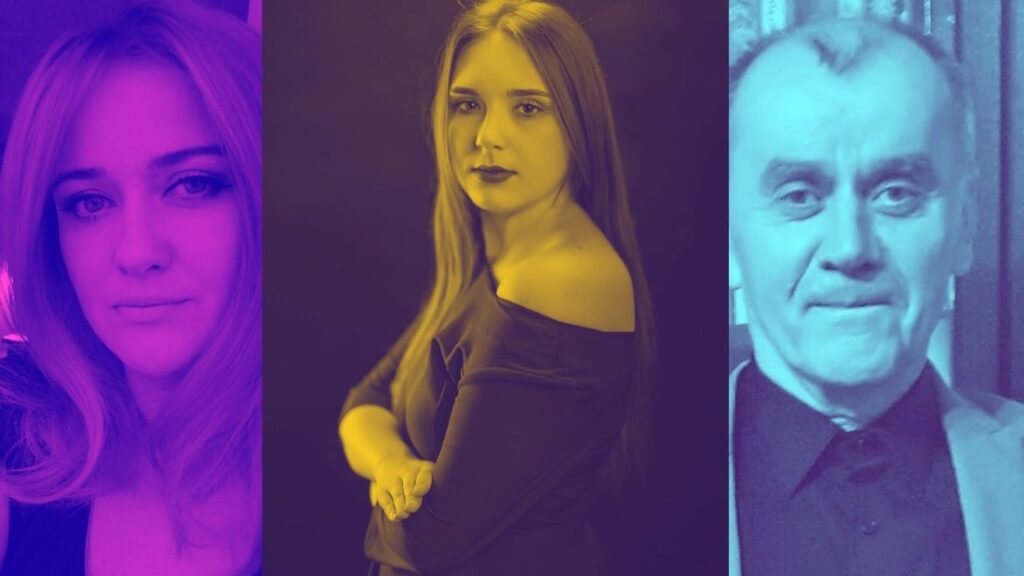 Grafika zapowiadająca wywiad z Anną Zborowską dla Audio Teatru